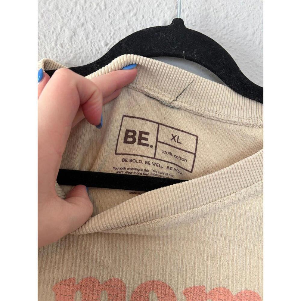 Ribbed Mom Beige Crewneck size XL. Words distressed and a few snags - Picture 3 of 5